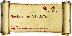 Mayböhm Virág névjegykártya